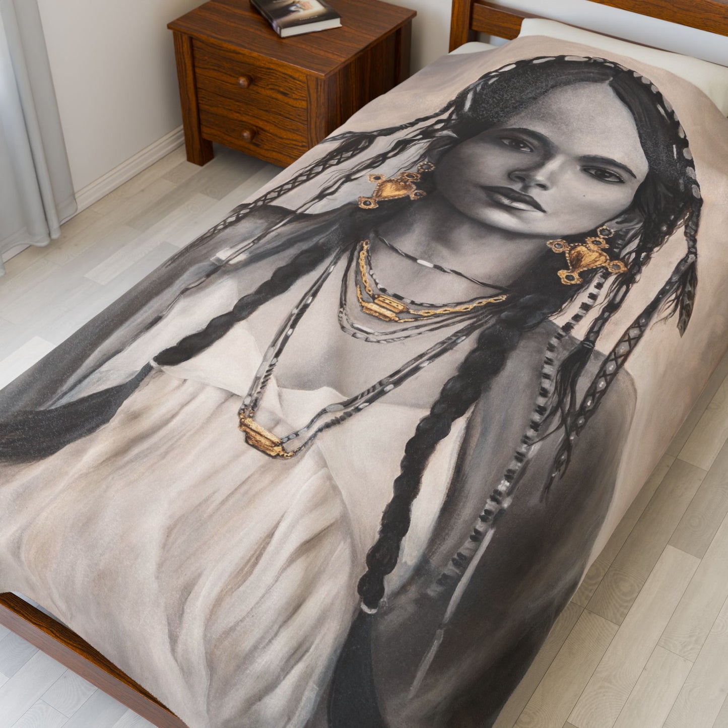 "Kamala" Printed Velvet Blanket By Joanna from the "Reflection of Us" Collection
