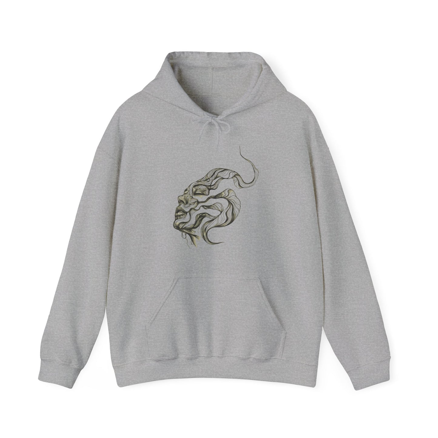 Artistic Unisex Hooded Sweatshirt with Tattoo Designs - Perfect Gift for Art Lovers