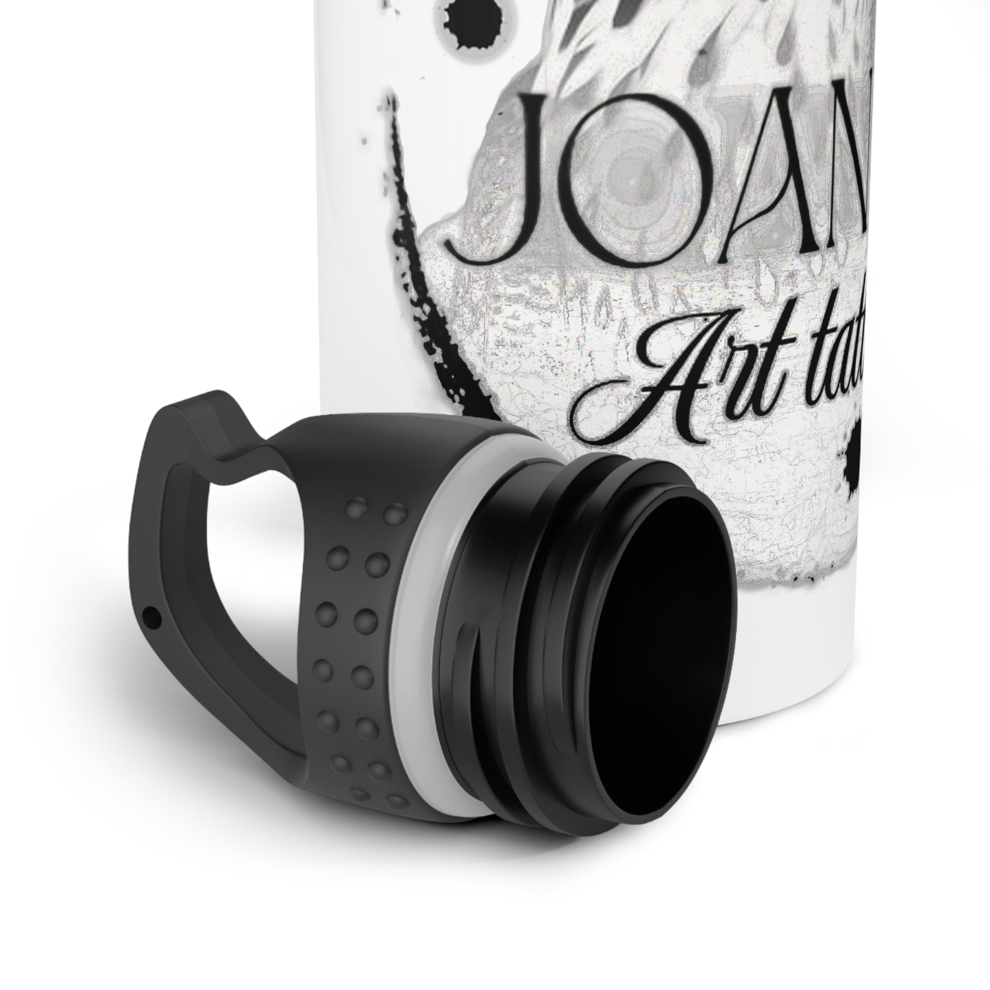 Stainless steel bottle joannartattoo.com Logo- Eco-Friendly Hydration with Unique Tattoo Design