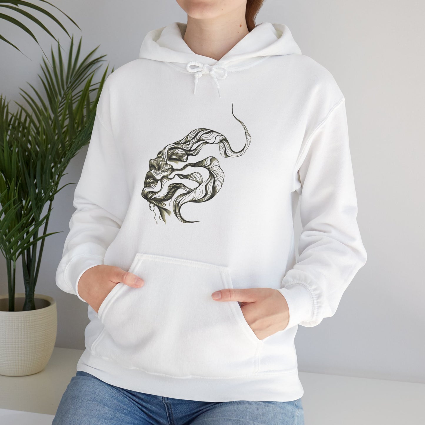 Artistic Unisex Hooded Sweatshirt with Tattoo Designs - Perfect Gift for Art Lovers