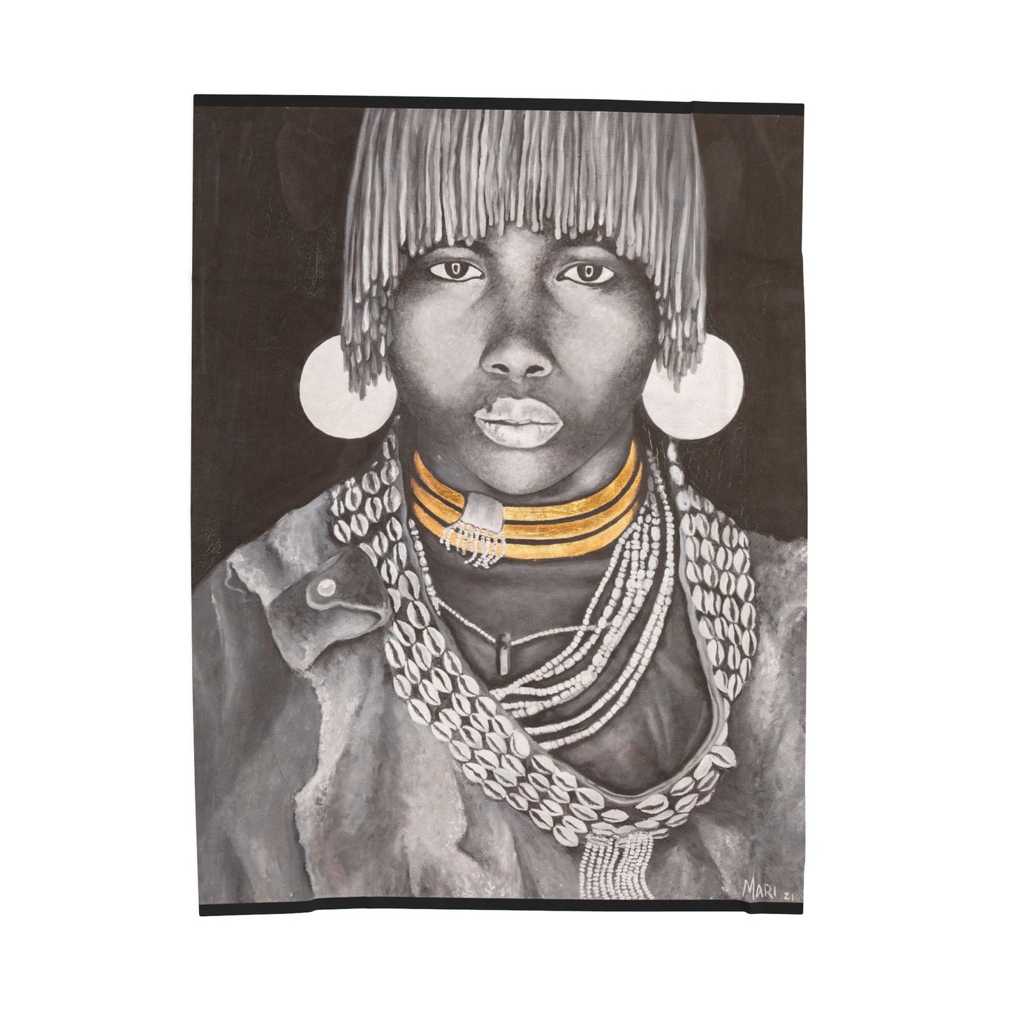 "Ashiakle" Printed Velvet Blanket By Joanna from the "Reflection of Us" Collection