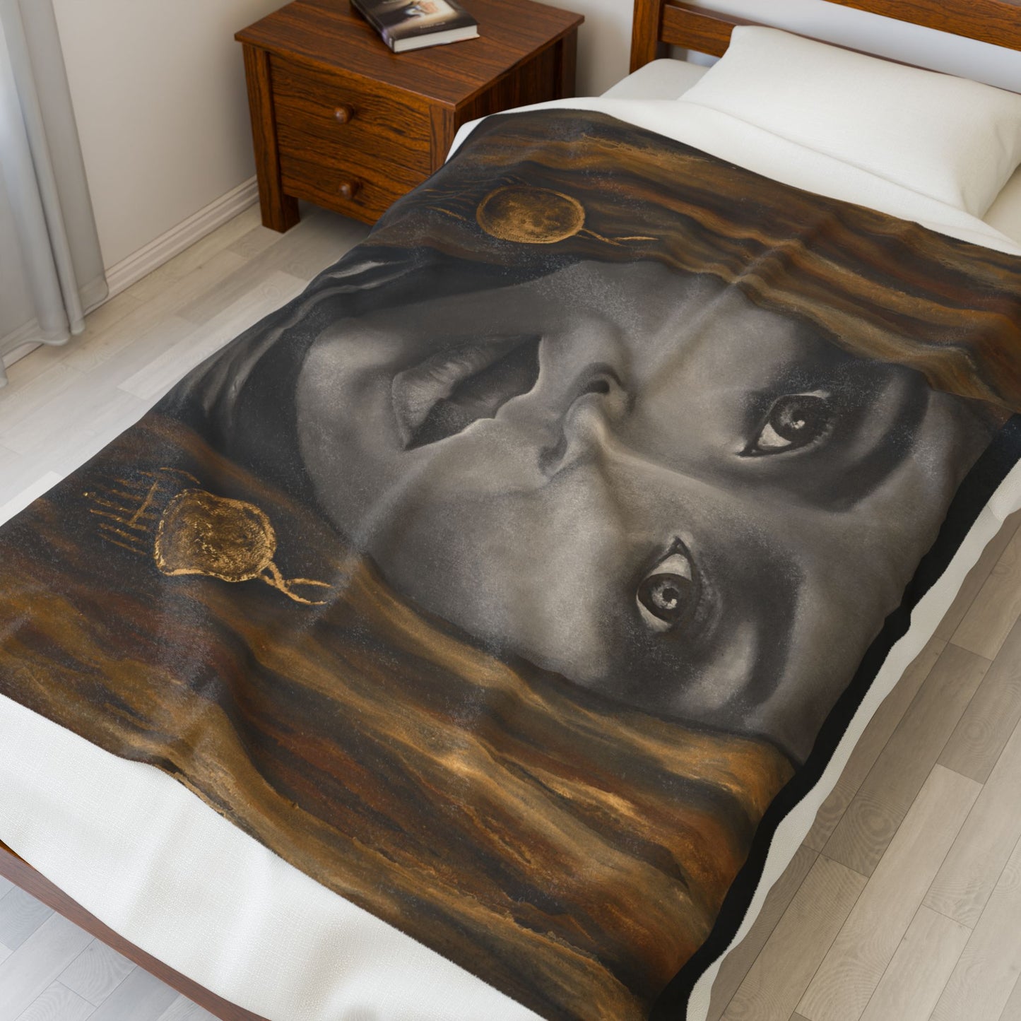 "Serenia" Printed Velvet Blanket By Joanna from the "Reflection of Us" Collection