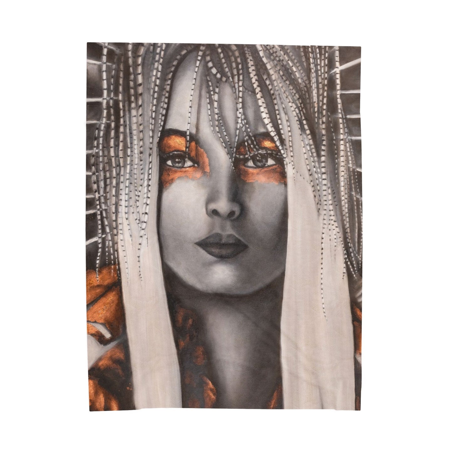 "Hackle" Printed Velvet Blanket by Joanna from the "Reflection of Us" Collection