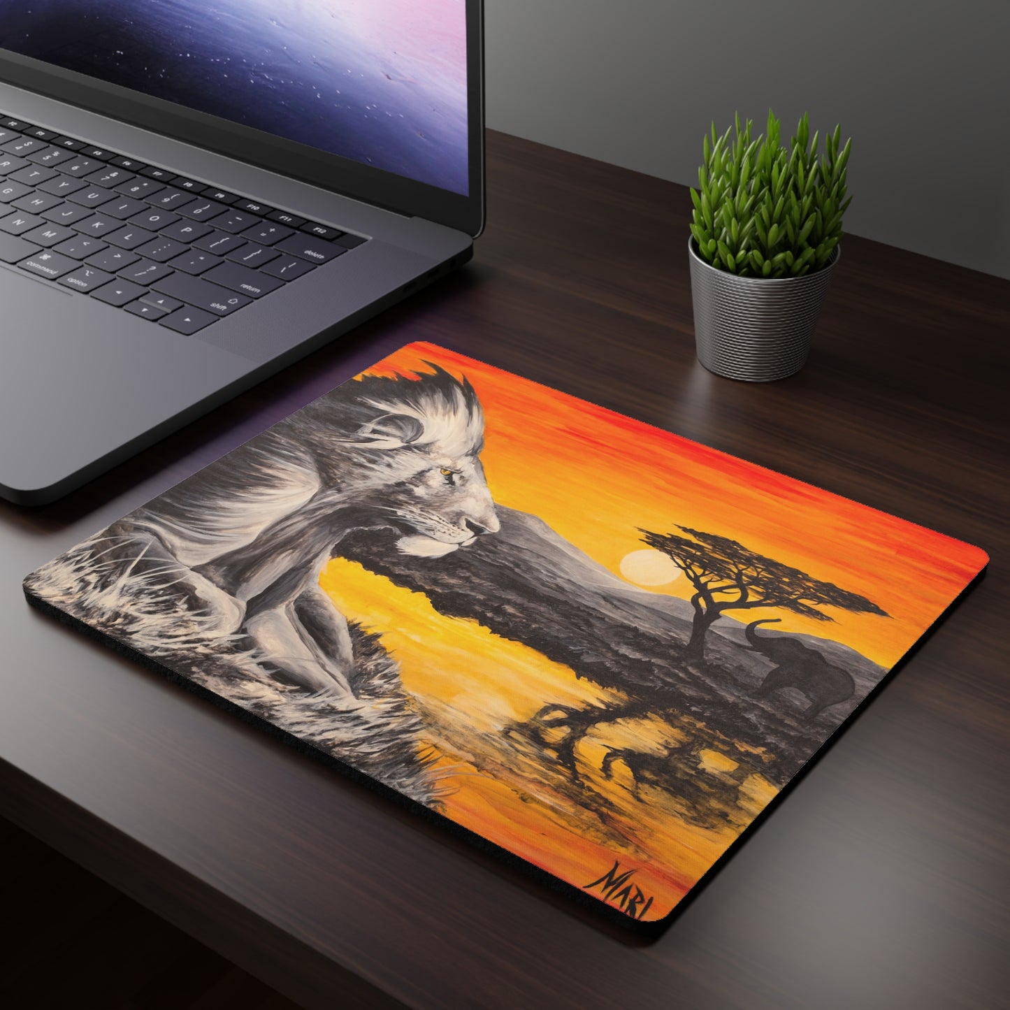 Mouse pad from the "Intemporel" collection, reproduction of the work "Savana" by Joanna