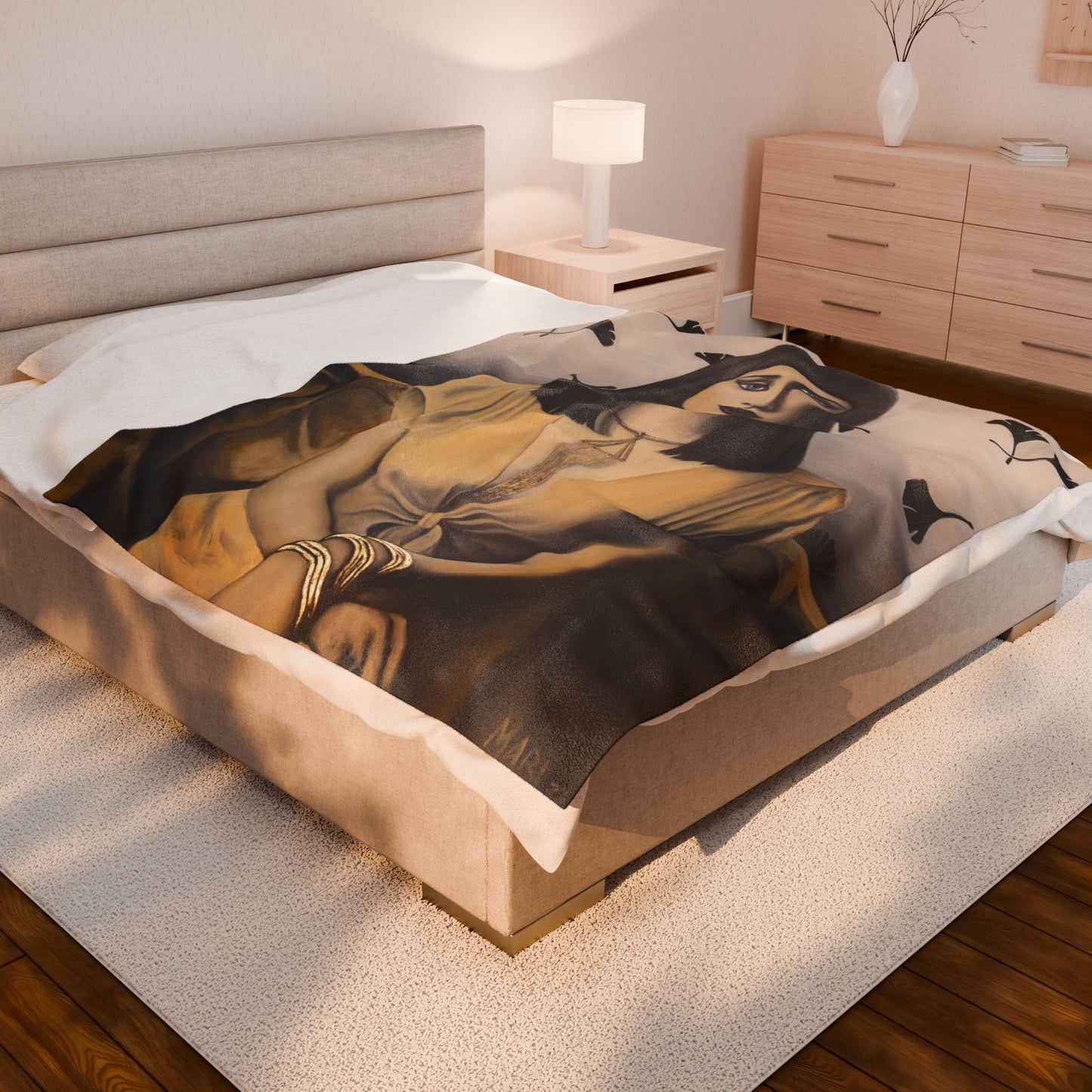 "Éléonore" printed velvet blanket by Joanna from the "Reflection of Us" Collection