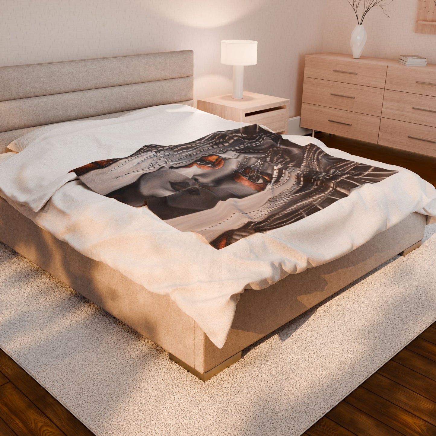 "Hackle" Printed Velvet Blanket by Joanna from the "Reflection of Us" Collection