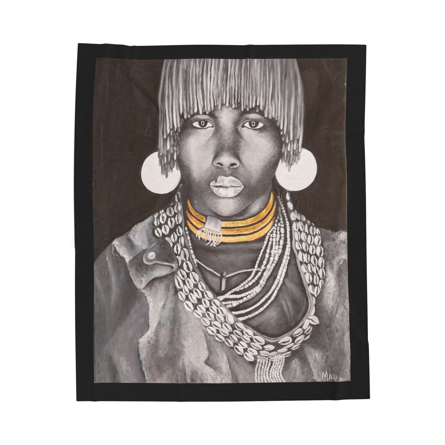 "Ashiakle" Printed Velvet Blanket By Joanna from the "Reflection of Us" Collection