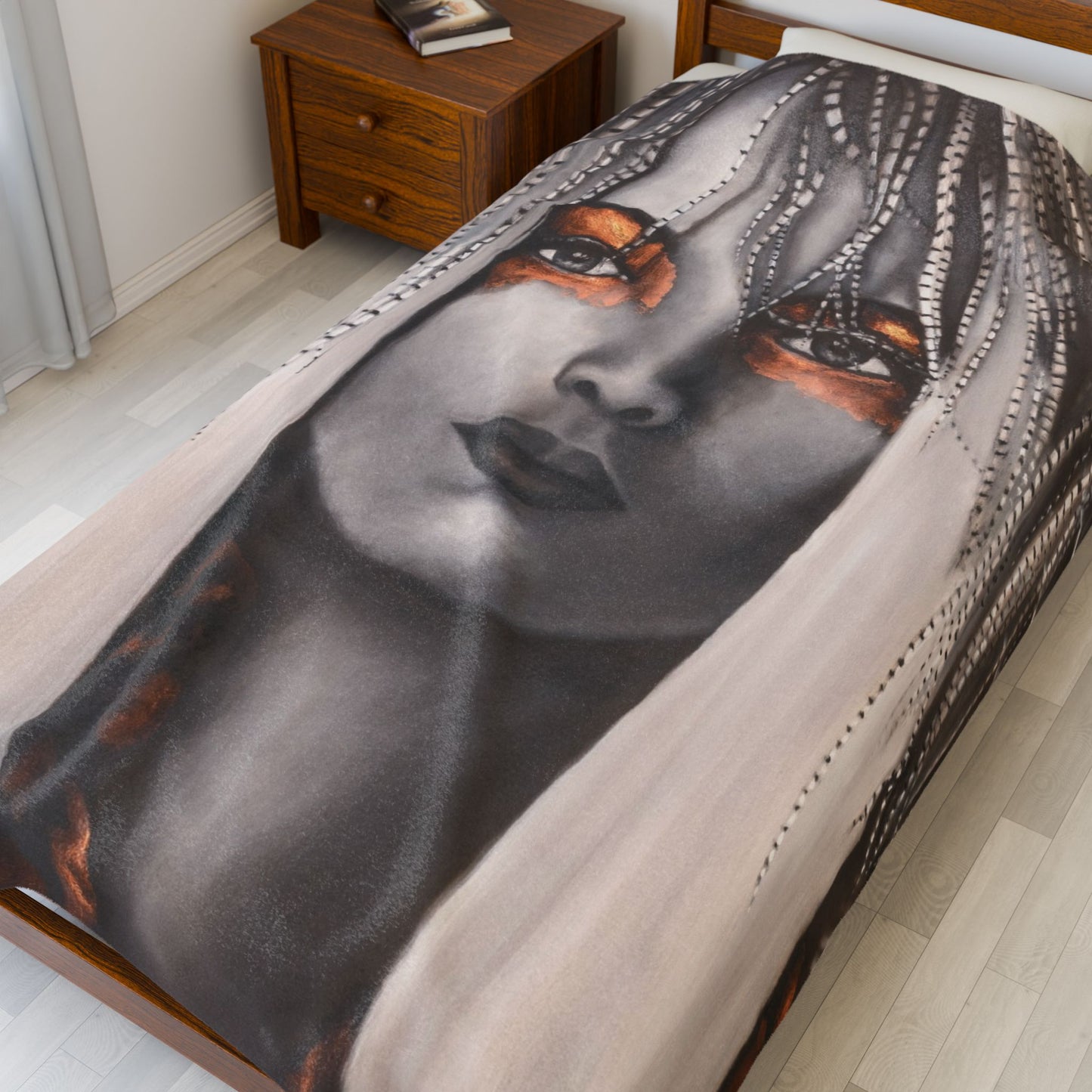 "Hackle" Printed Velvet Blanket by Joanna from the "Reflection of Us" Collection