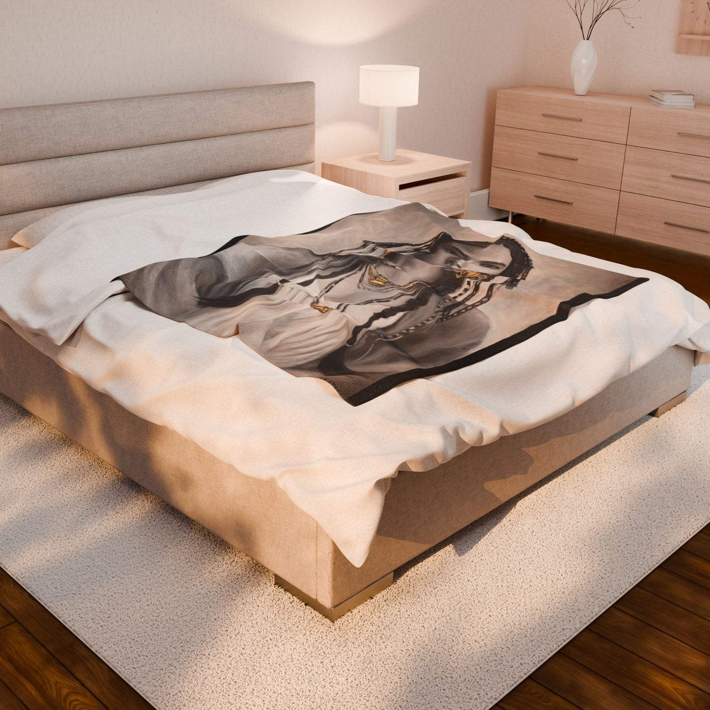 "Kamala" Printed Velvet Blanket By Joanna from the "Reflection of Us" Collection