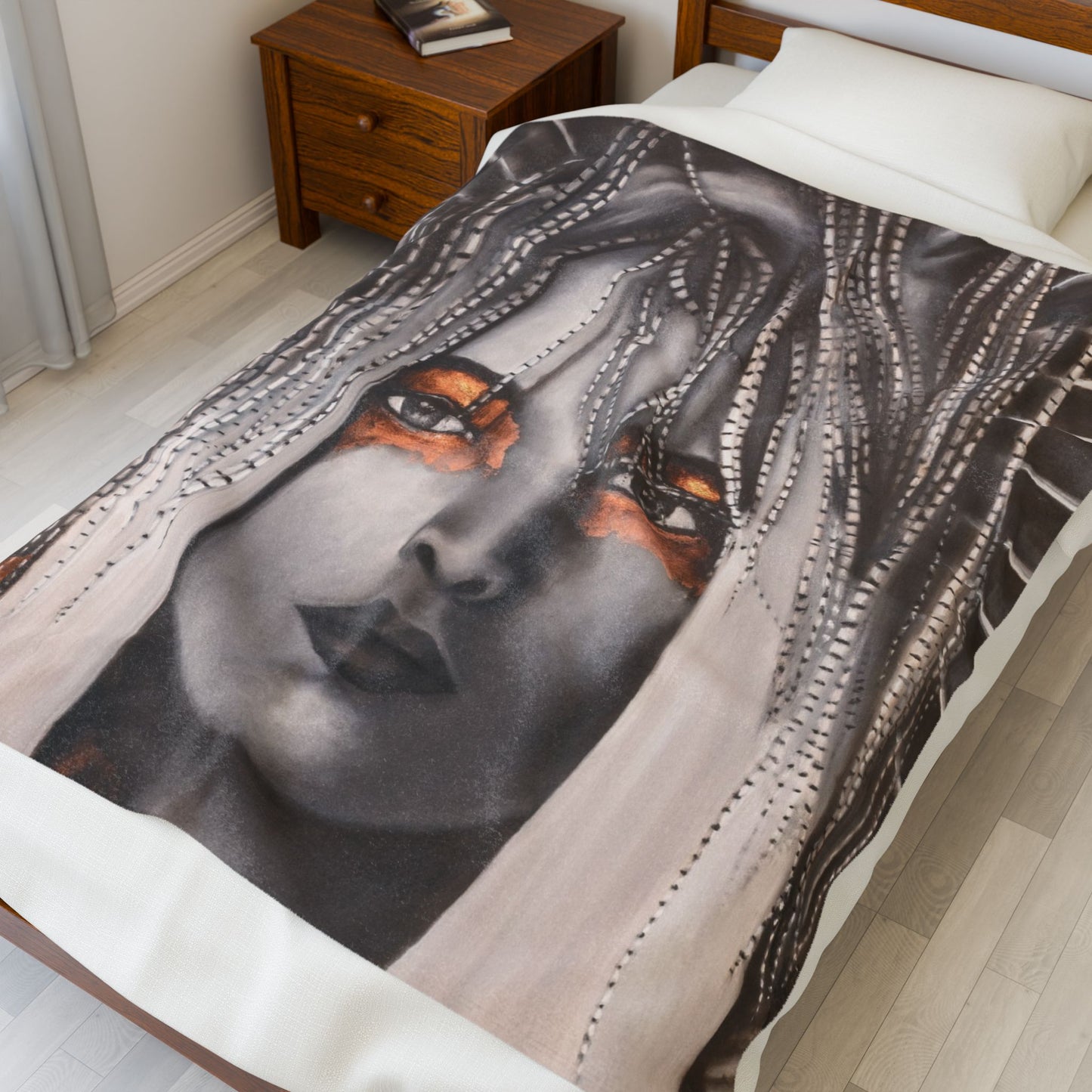 "Hackle" Printed Velvet Blanket by Joanna from the "Reflection of Us" Collection
