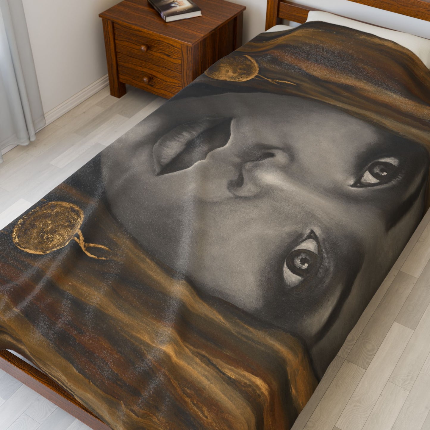 "Serenia" Printed Velvet Blanket By Joanna from the "Reflection of Us" Collection