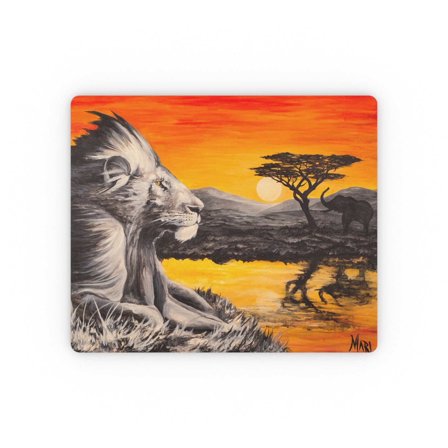 Mouse pad from the "Intemporel" collection, reproduction of the work "Savana" by Joanna