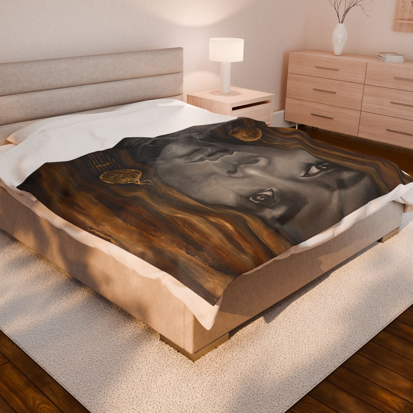 "Serenia" Printed Velvet Blanket By Joanna from the "Reflection of Us" Collection