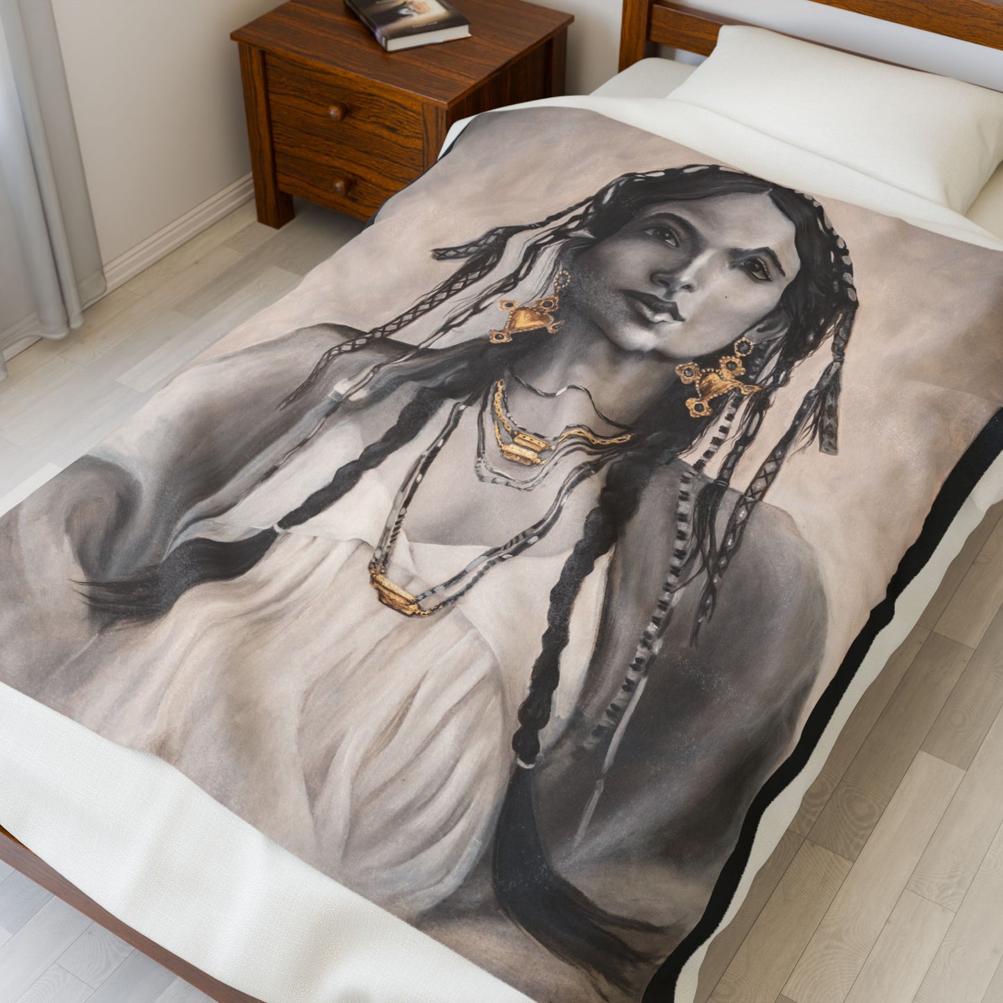 "Kamala" Printed Velvet Blanket By Joanna from the "Reflection of Us" Collection