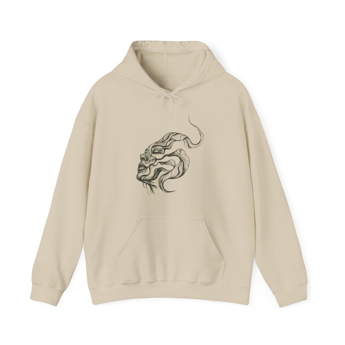 Artistic Unisex Hooded Sweatshirt with Tattoo Designs - Perfect Gift for Art Lovers