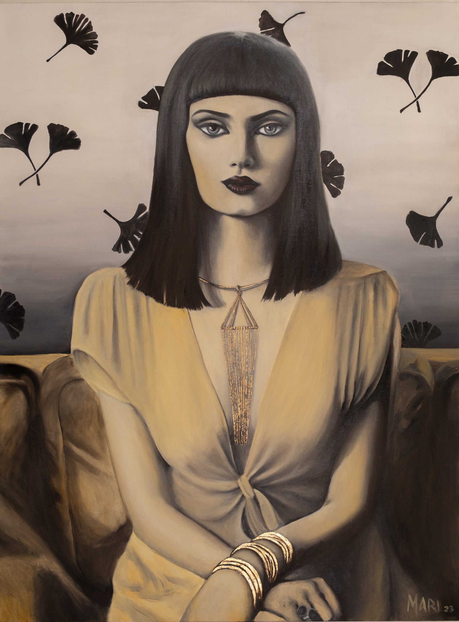 « Éléonore » de Joanna — huile et feuille d'or sur toile