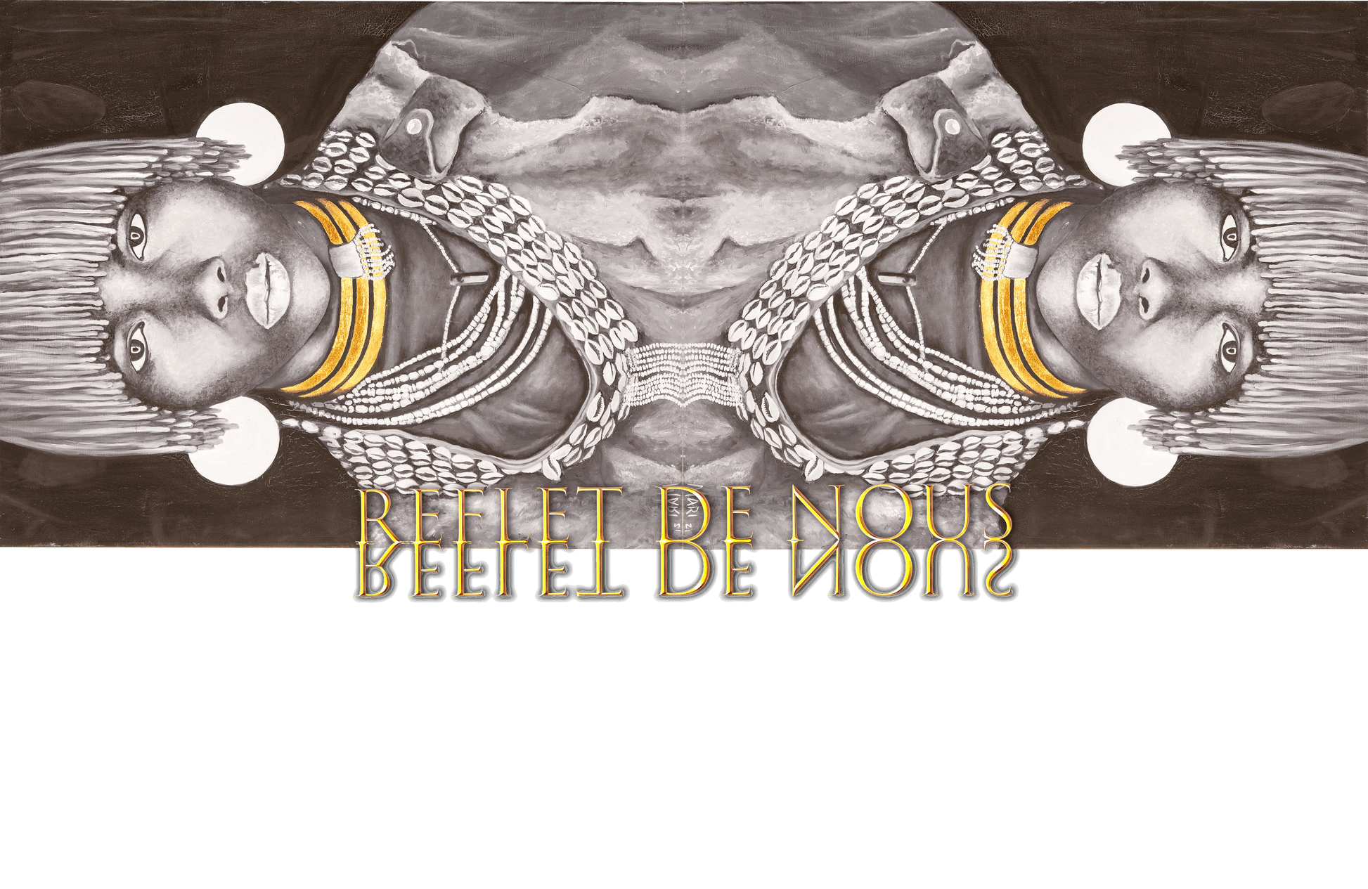 Collection complète  de "Reflet de nous" en impressions sur toiles- Ajout de feuilles d'or et signée à la main par Joanna